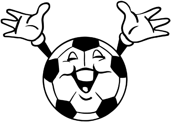 Soccer ball with outstretched hands vinyl sticker. Customize on line. Sports 085-1161